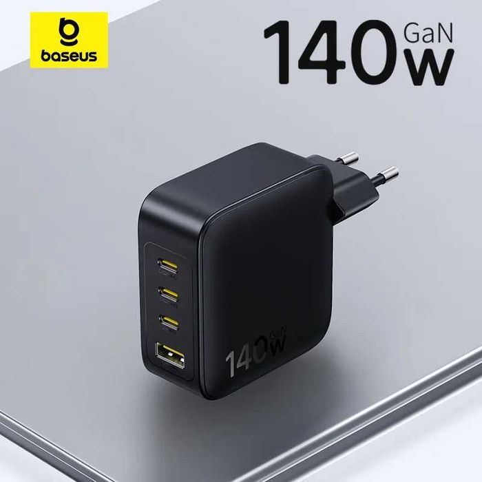 ŁADOWARKA 140W!! Baseus Enerfill, 3x USB C + USB A, PD 4.0 Z PPS, GaN6