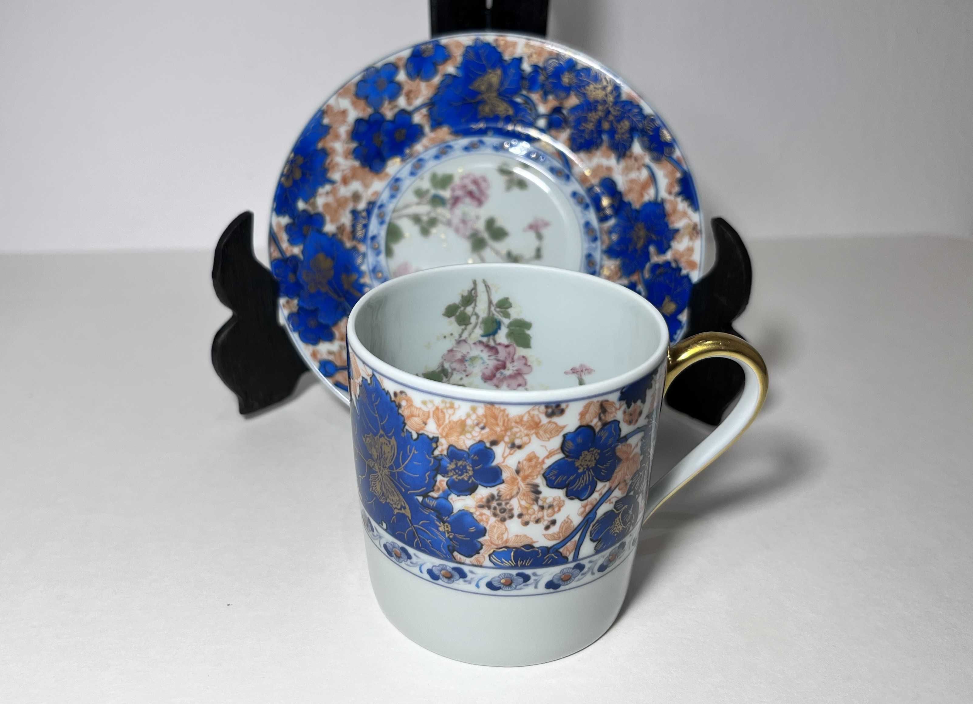 Kolekcjonerskie duo do espresso Porcelana Haviland "Dammouse" Francja