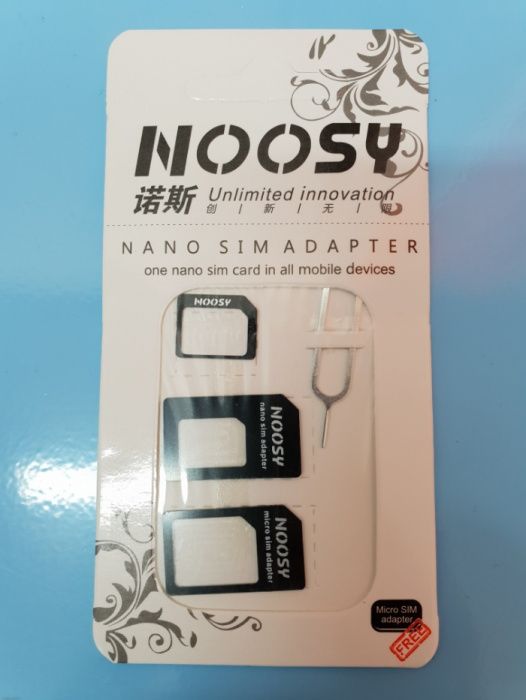 Adapter Kart SIM nano/micro/Standard + kluczyk do otwierania tacki SIM