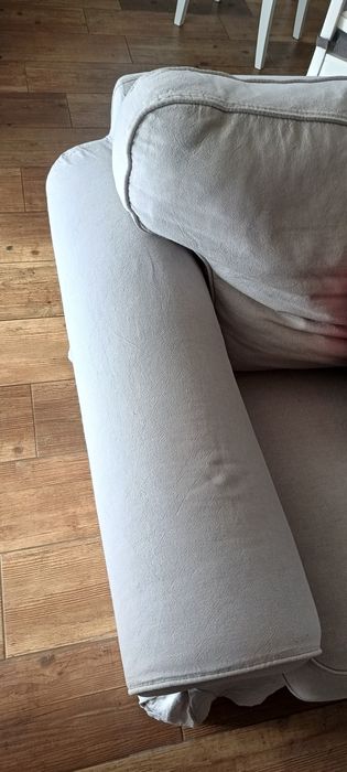 Kanapa sofa 3 osobowa Ikea Ektorp kremowa grube poduchy