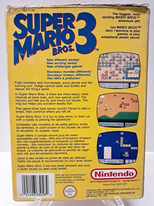 Caixa Super Mario Bros. 3 Original (NES)