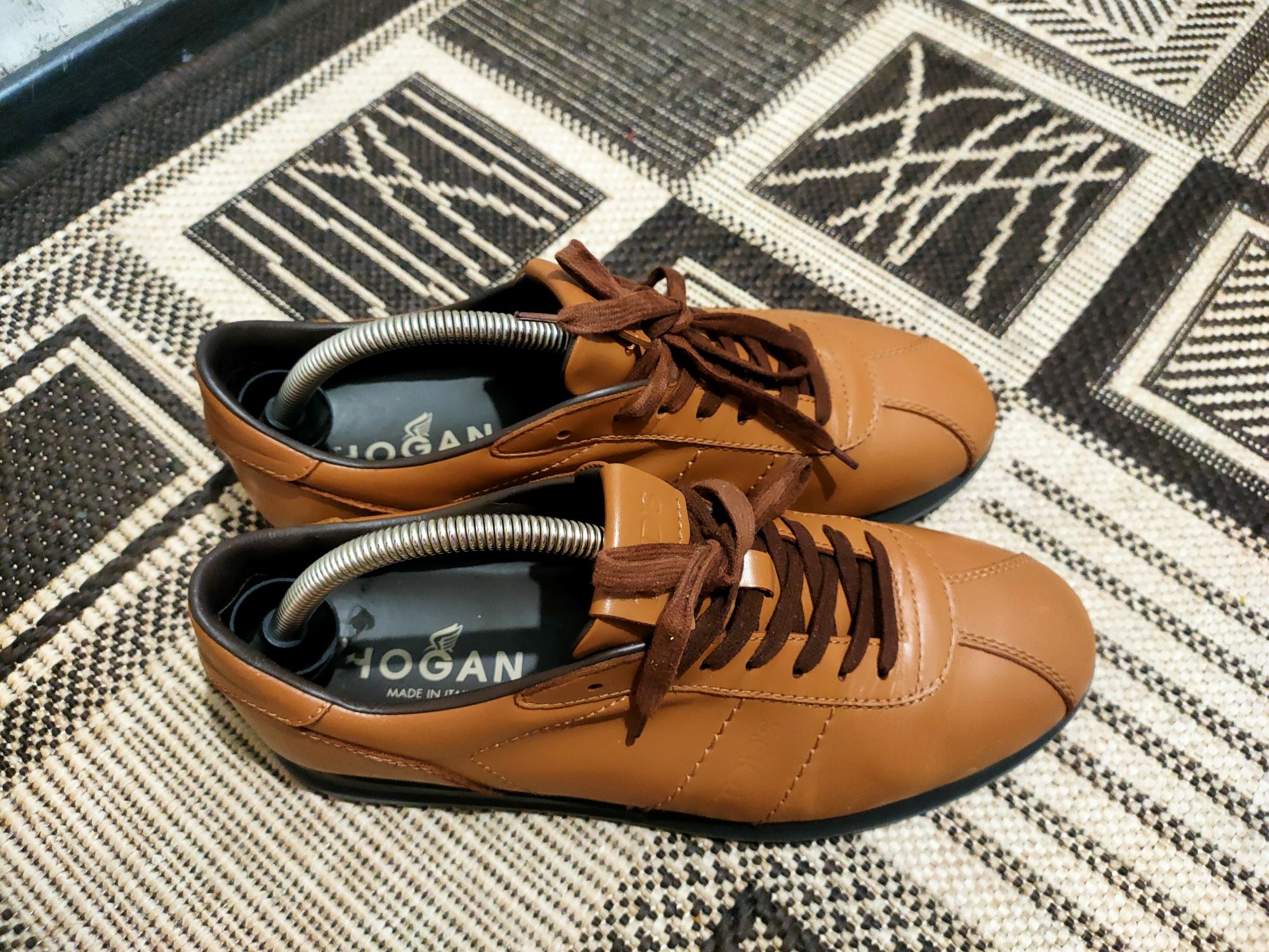 Мужские коричневые кожаные кроссовки TOD'S