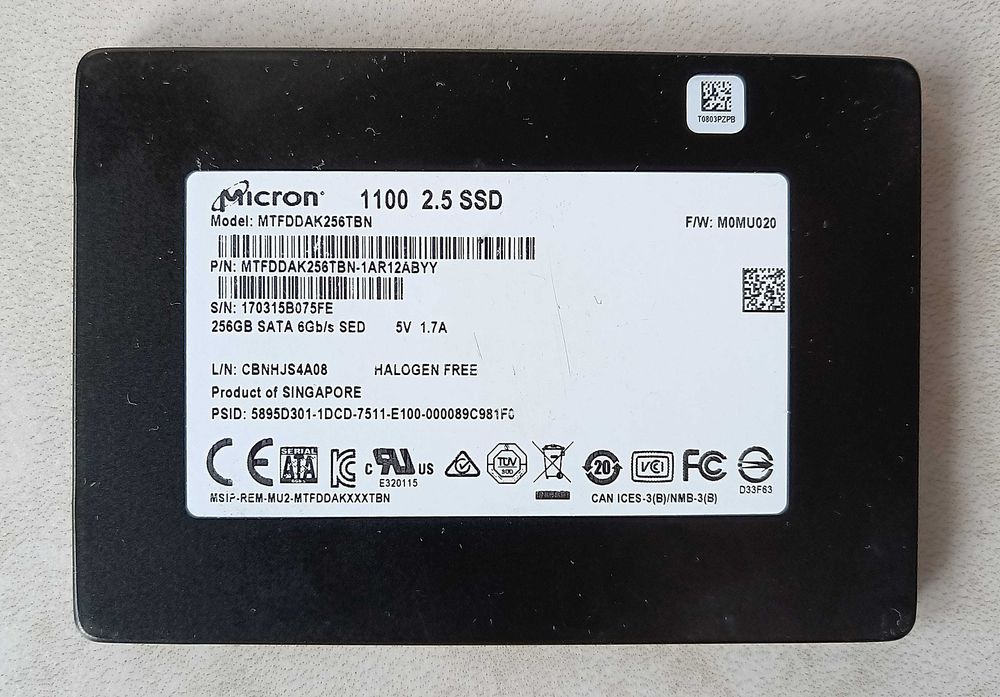 SSD 2.5 SATA диски на 250/256/480 ГБ в асортименті