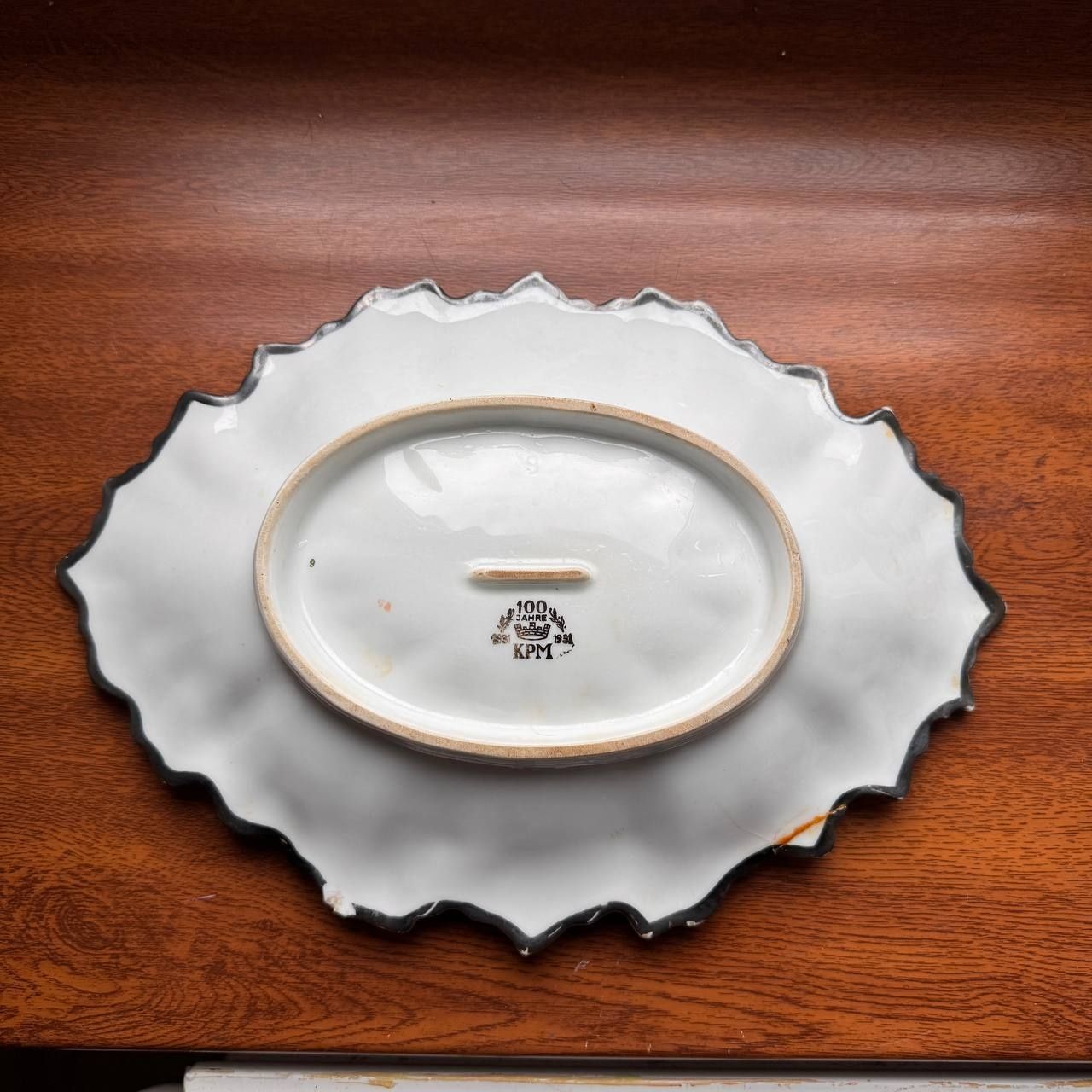 Patera KPM Wałbrzych Srebrzona porcelana 1931 rok Unikatowa