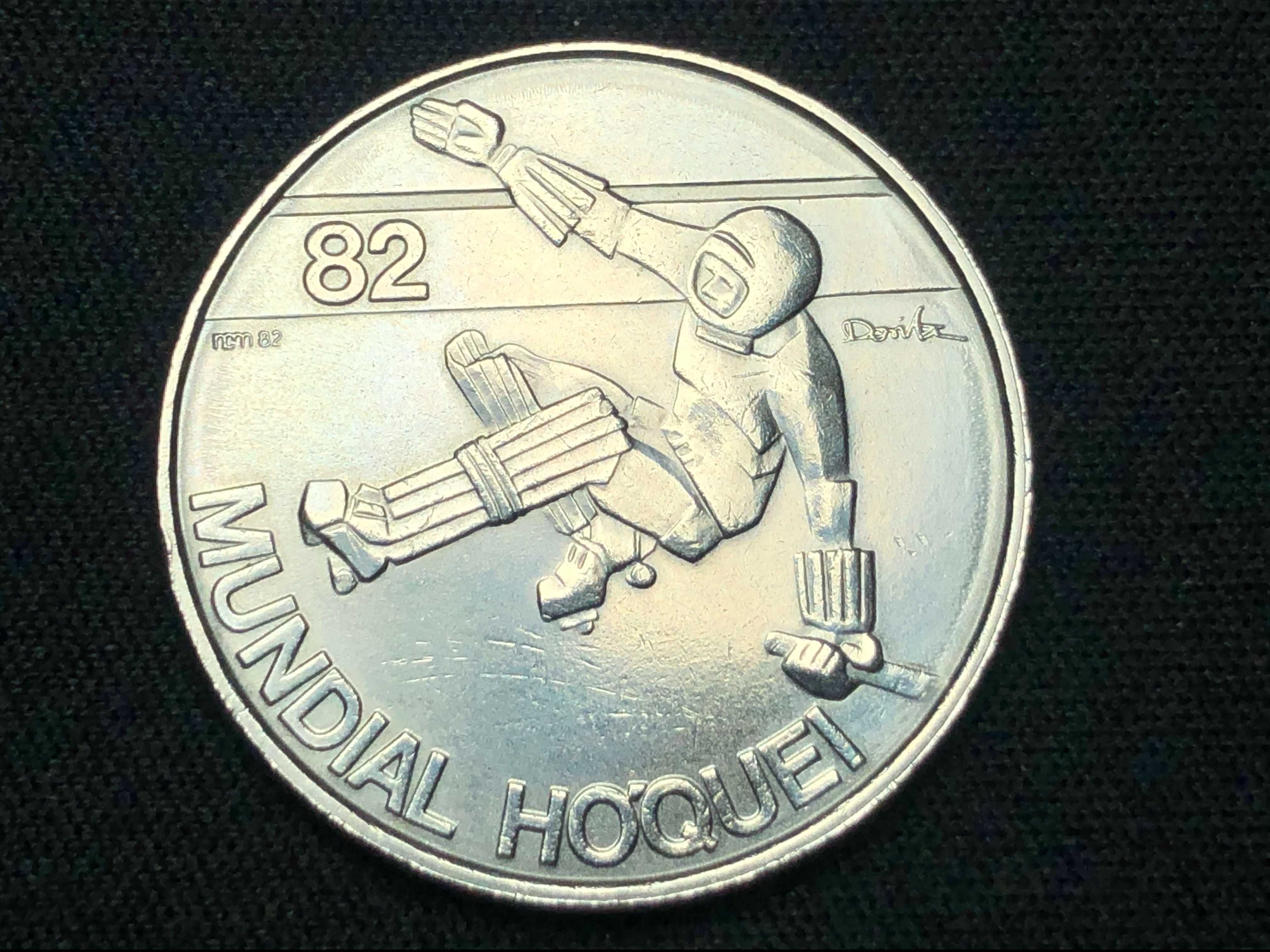 25 Escudos 1982 Cuproniquel Mundial Hóquei