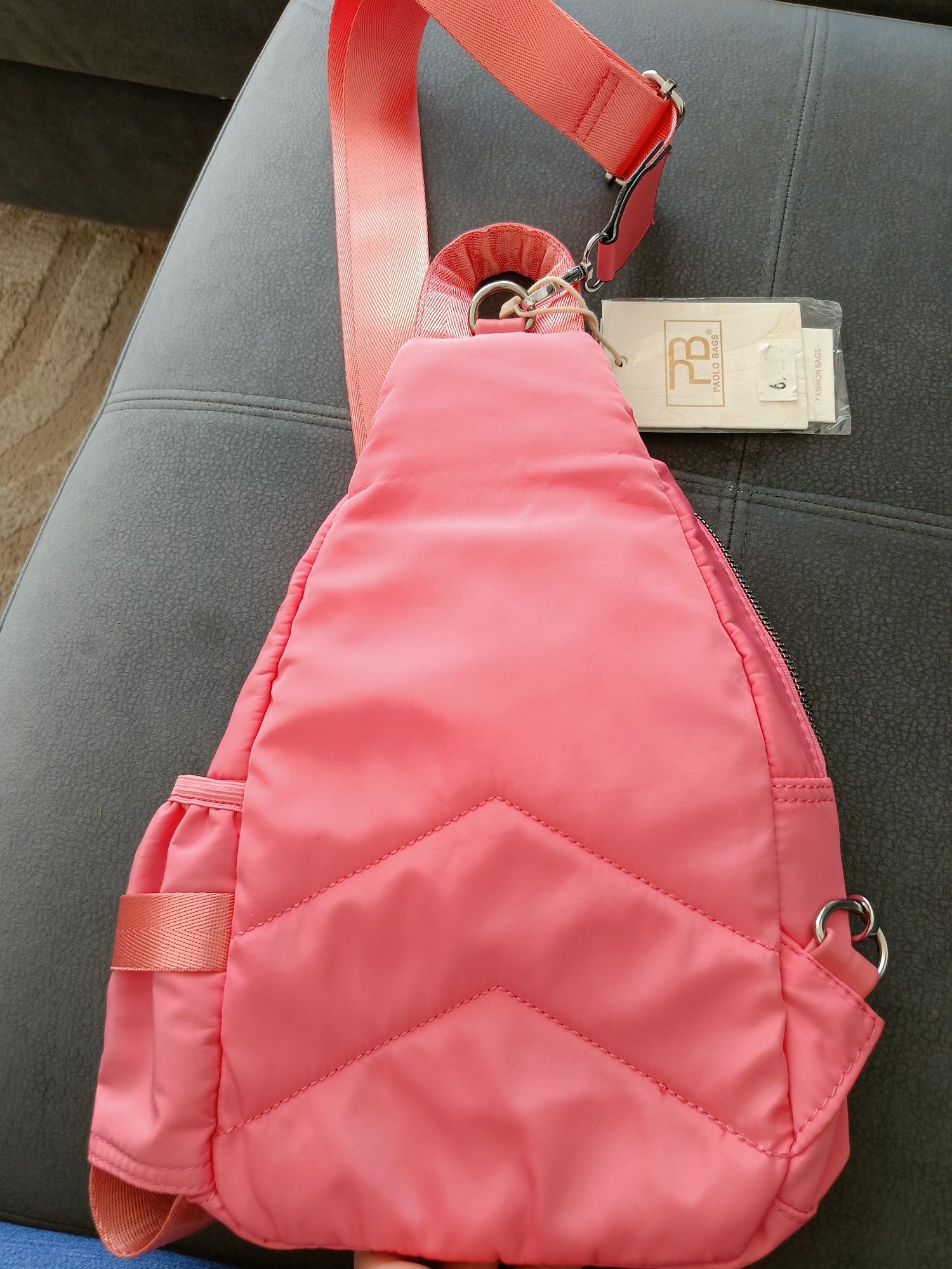Nowa Paolo bags Torebka plecak na ramię brzoskwiniowa różowa