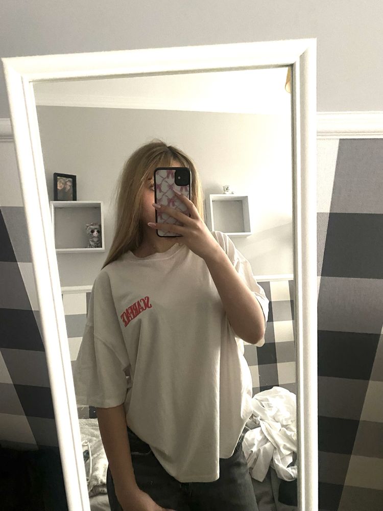 bluzka koszulka tshirt z nadrukiem oversize scarface L bershka