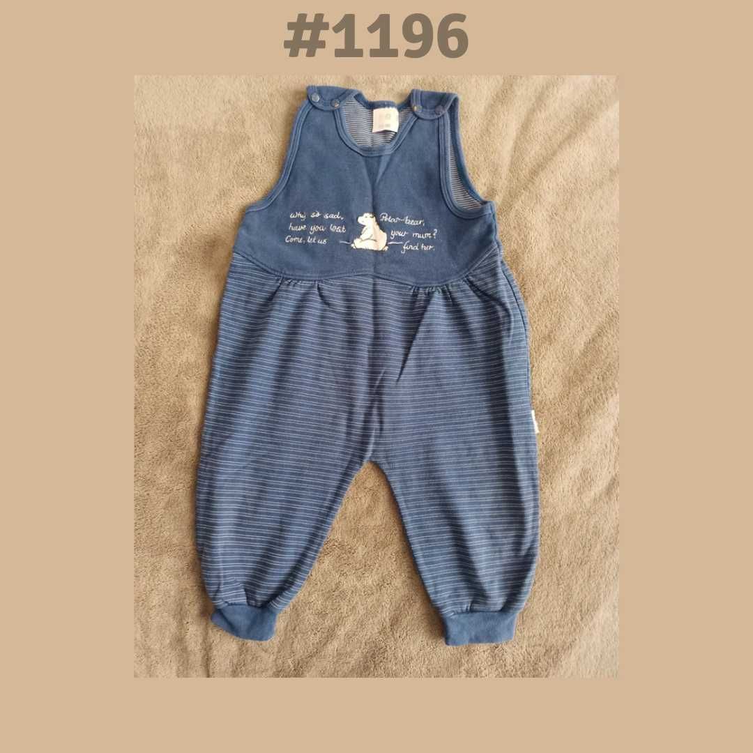Urocze bawełniane spodenki ogrodniczki 9-12 miesięcy 74-80cm #1196