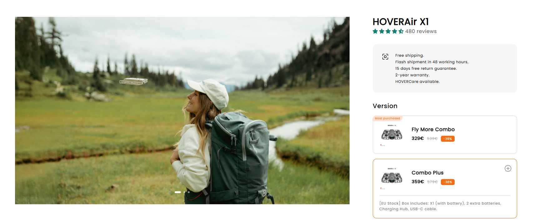 HoverAir X1 Fly More Combo – Como Novo! | €289