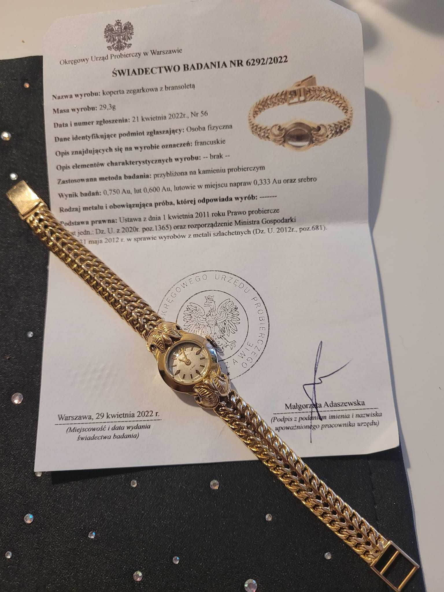 Zegarek Antyk ze złota 18 karatowego