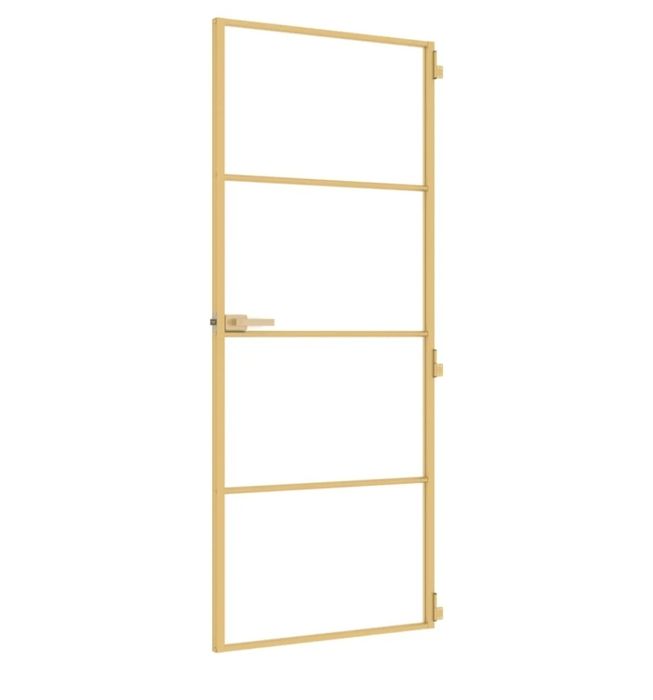 Drzwi wewnętrzne złote 83×201.5cm-szkło i aluminium