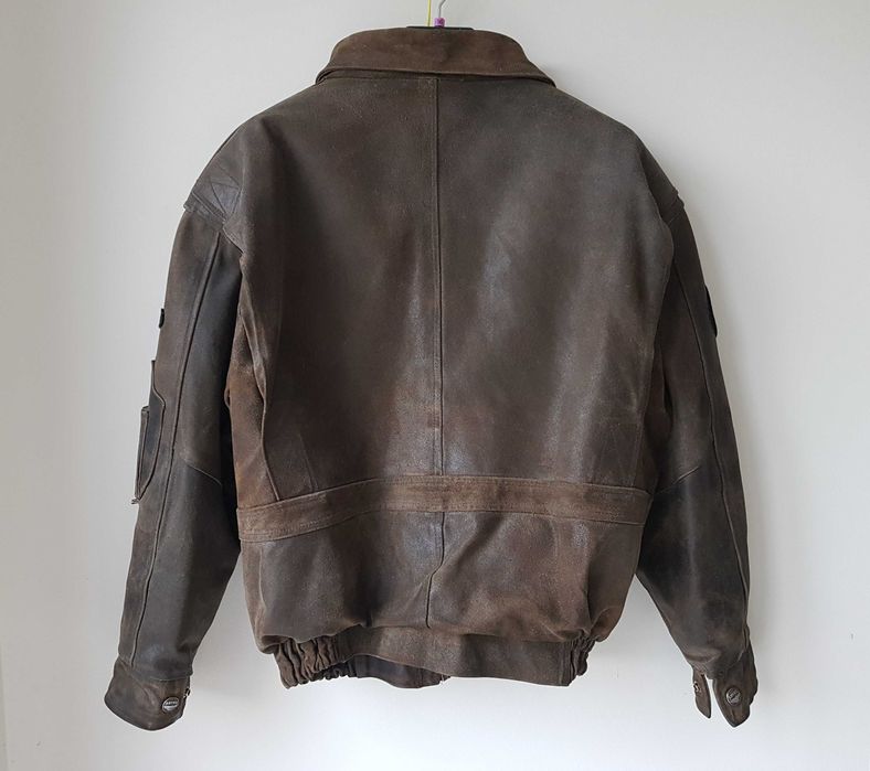 Kurtka męska z podpinką pilotka TOP GUN, gruba skóra, roz. XL