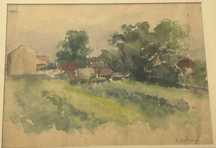 Stary obrazek cracoviana akwarela Kraków