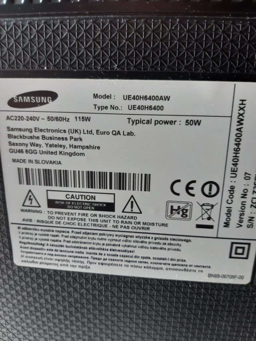 Telewizor Samsung 40 cali, uszkodzona matryca