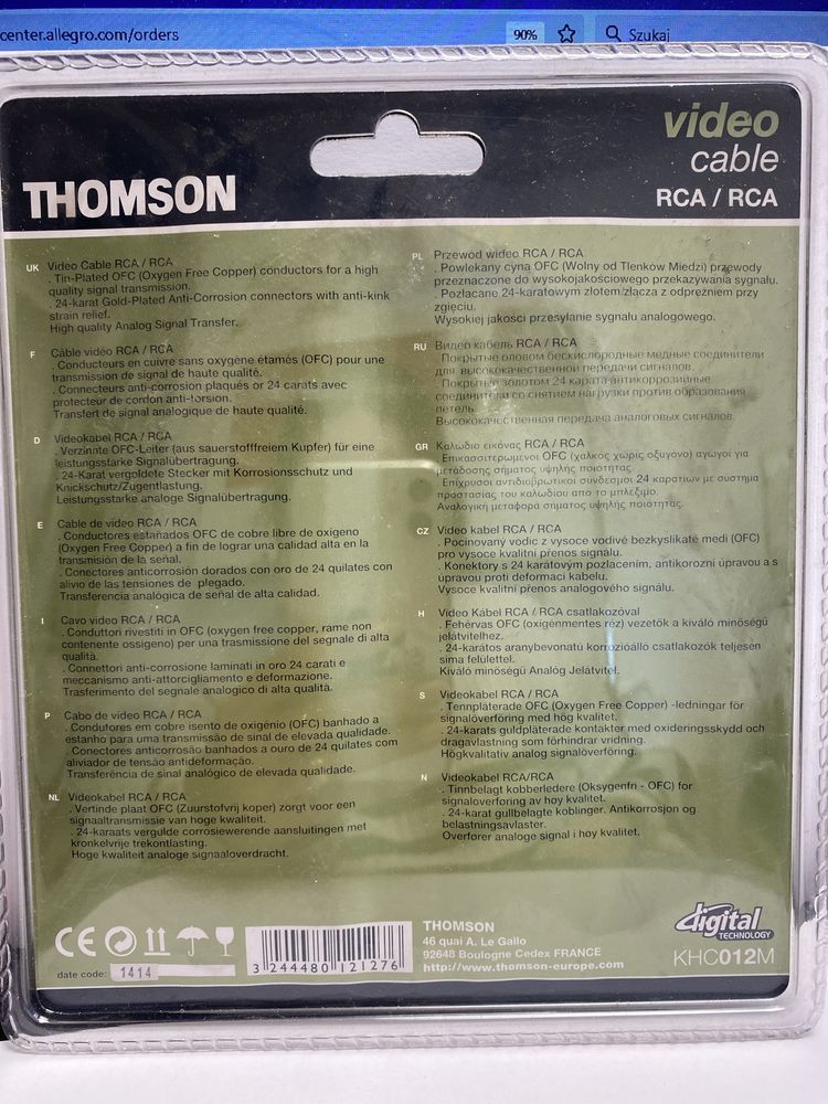 Kabel Video Thomson RCA/RCA 1,5m