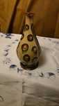 Ceramiczny dzban PRL z uchem i zdobieniami