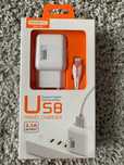 NOWA Ładowarka sieciowa SOMOSTEL 2.1A + KABEL IPHONE biała- SMS-A52