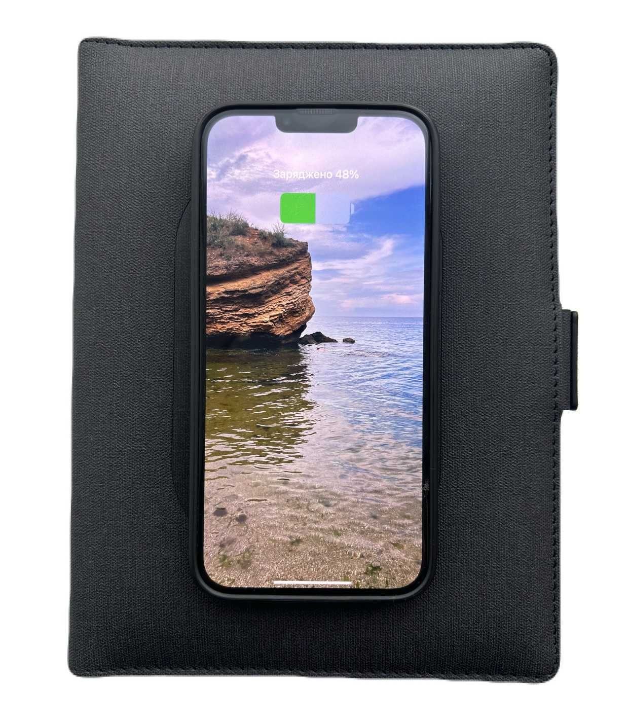Блокнот, бізнес щоденник Смарт з  бездротовою зарядкою Power Bank 8000