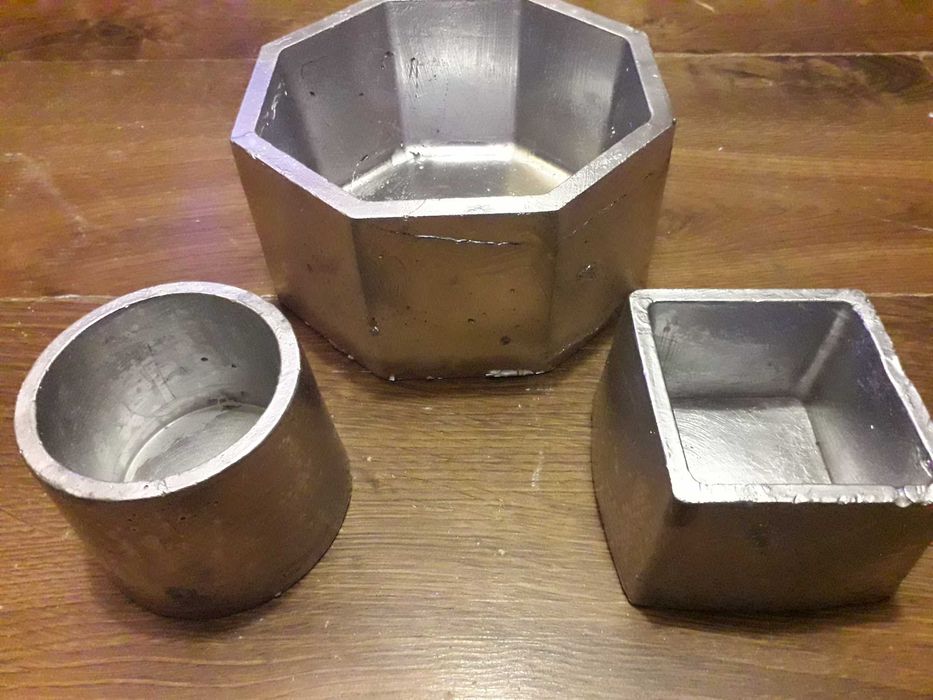 osłonki doniczki świeczniki popielniczka zestaw 3 sztuk