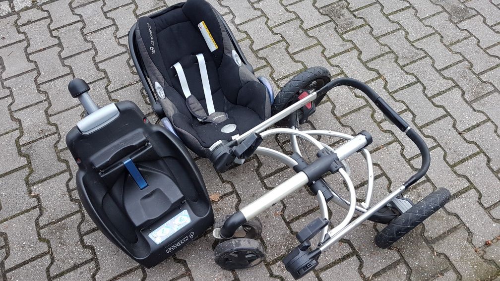 Zestaw: fotelik samochodowy Maxi Cosi Cabriofix +baza isofix +stelaż