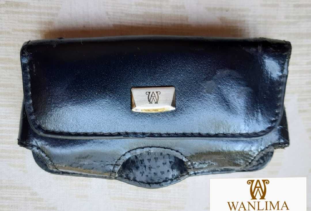 Чехол сумка на пояс для мобильного телефона кожаный WANLIMA винтаж 90х