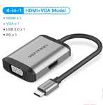 Хаб Type-C Hub 4 в 1 - HDMI, VGA, USB 3.0, PD, Vention