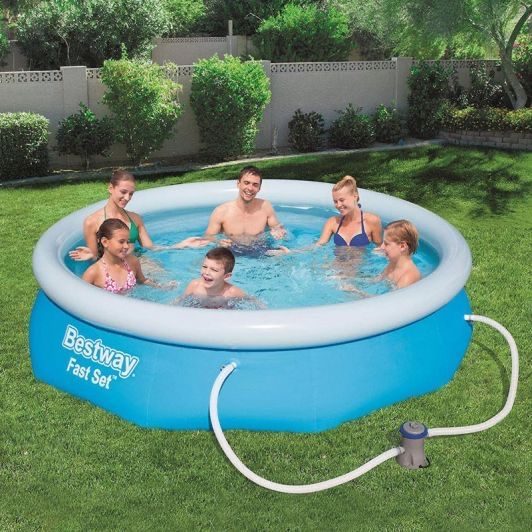 Надувний басейн Bestway Fast Set 3.05×0.76 м насос фільтр міцний матер