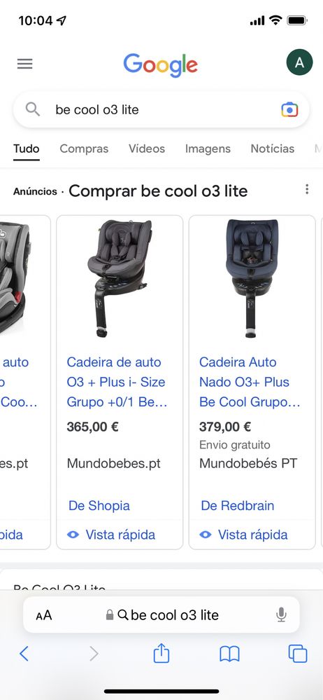 Cadeira Auto O3 Lite Nado Grupo +0/1 Be Cool