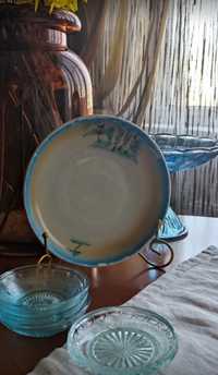 Блюдца тарелки Лимож Кузнецов Барановка фарфор старинное стекло посуда