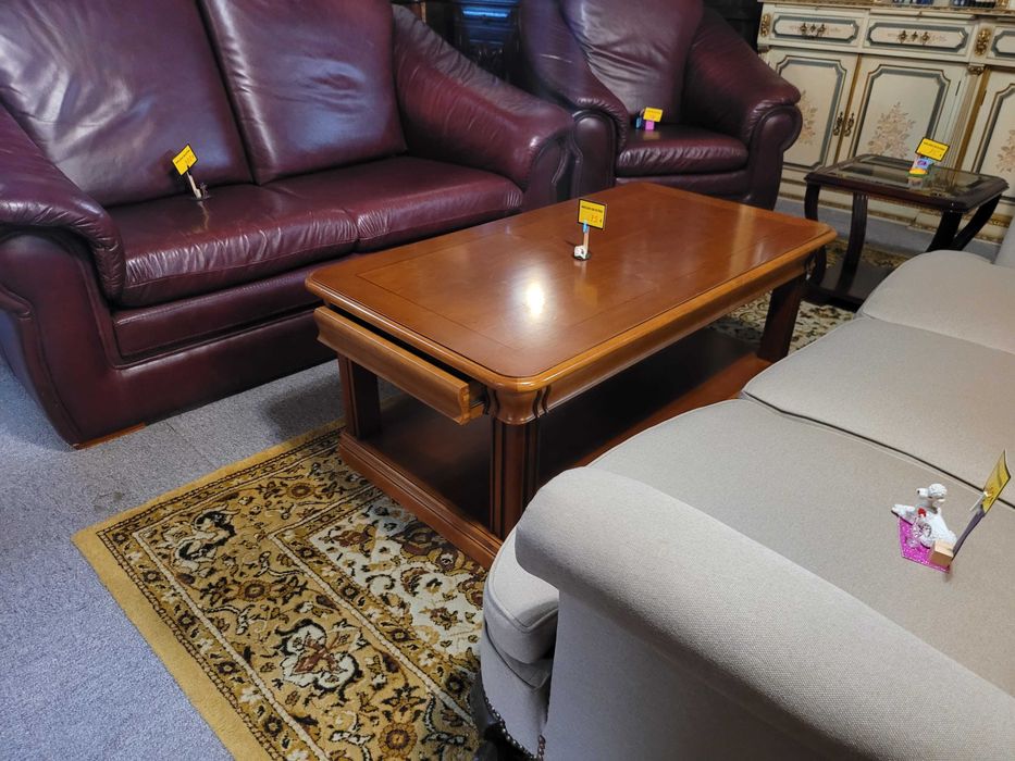 Grande mesa de centro em madeira maciça com gavetas - óptimo est