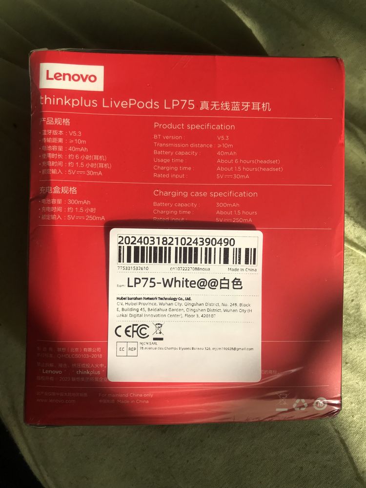 Oryginalne słuchawki lenovo xt80 nowe