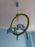 Uroczy, drewniany żyrandol / lampa Delfiny dla dzieci