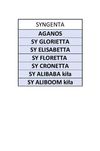 Aganos Glorietta Elisabetta Cornetta Floretta Alibaba Aliboom Syngenta
