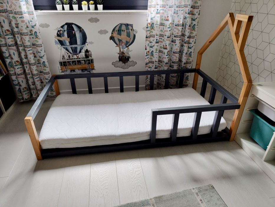 Łóżko łóżeczko dziecięce domek 160x80 Materac Stelaż