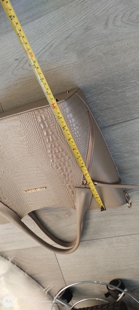 Piękna shopperka damska skórzana