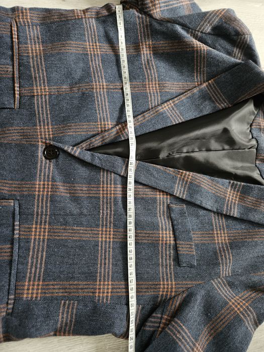 Marynarka męska rozm.M w kratę granat melanż brąz