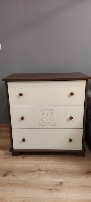 Zestaw komplet mebli pokój dziecko komoda szafa łóżeczko