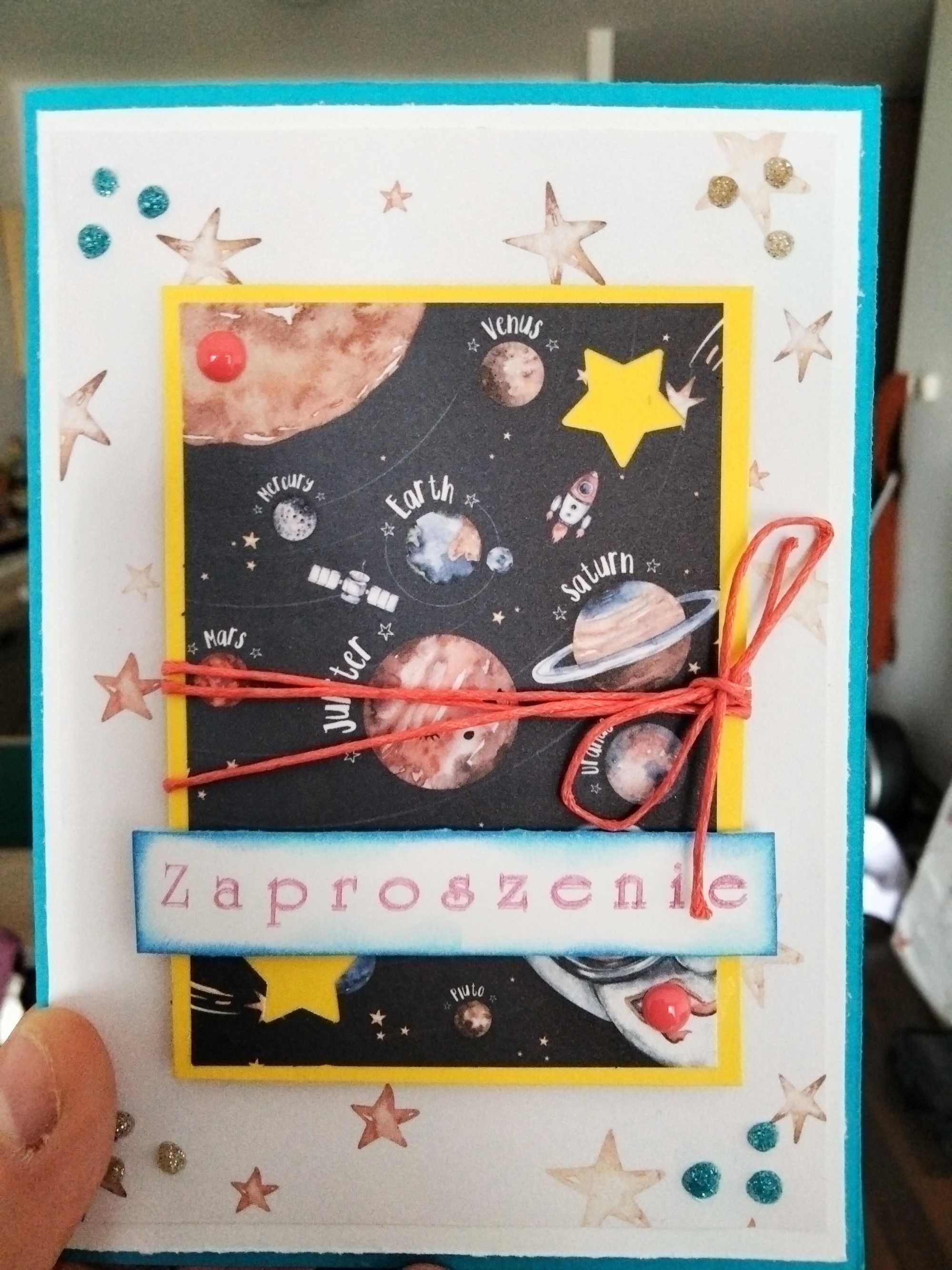 Zaproszenie urodziny kosmos dla chłopca dla dziewczynki