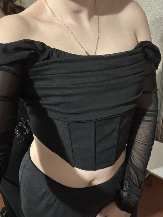 Корсетный топ, корсет с рукавом, новый