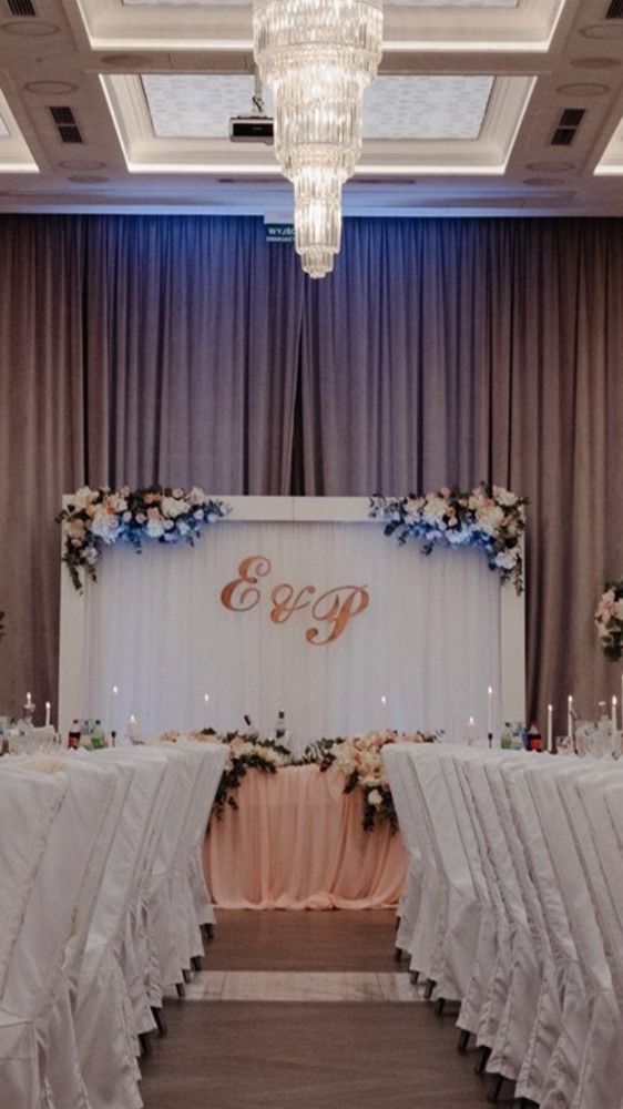 Litery inicjały ślub wesele poprawiny E&P E P różowe złoto