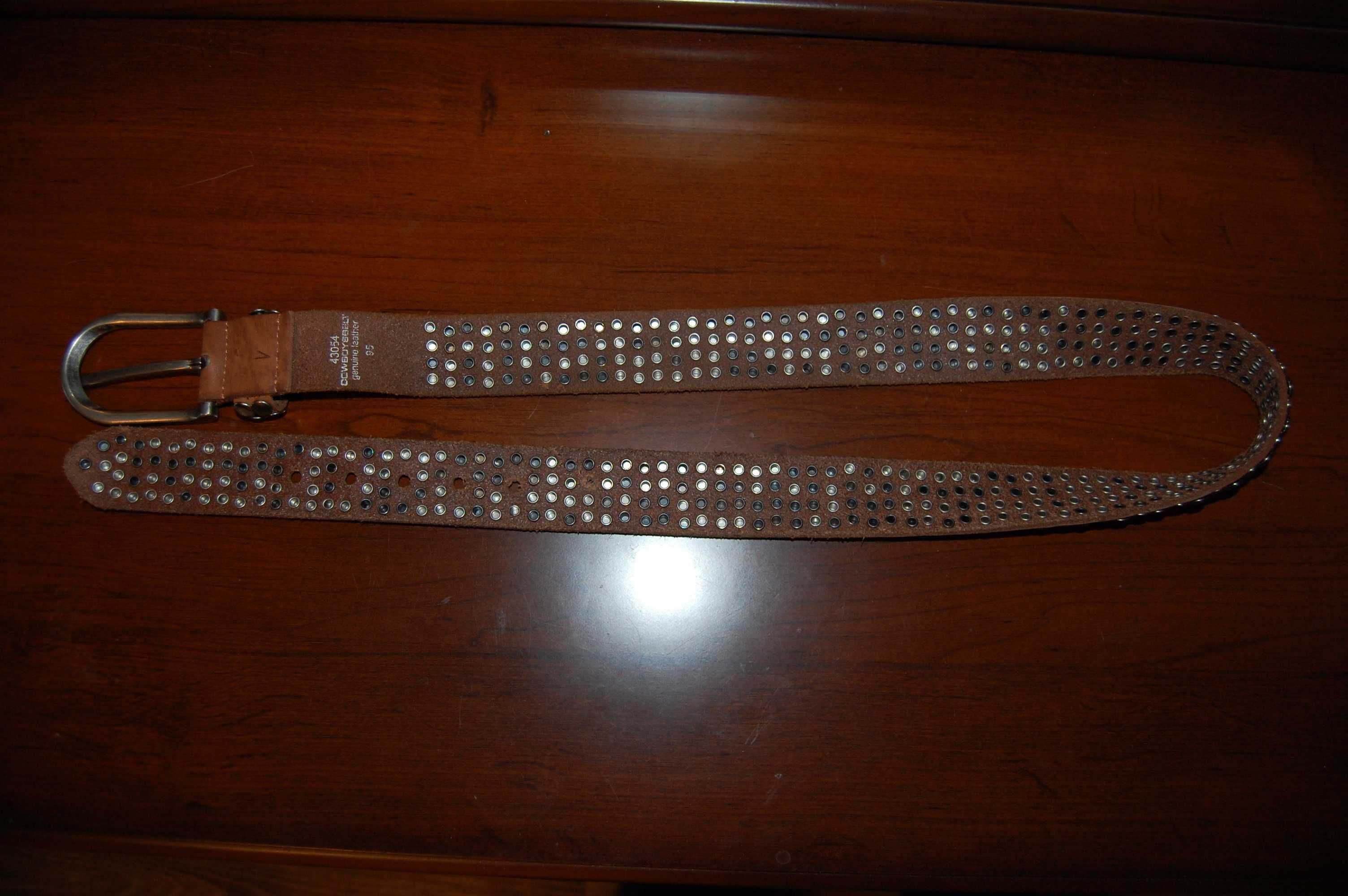 Кожаный ремень cowboysbelt, длина до пряжки - 109 см, ширина 3,5 см