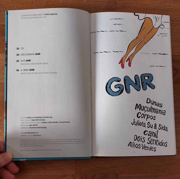 CD e livro de banda desenhada dos GNR