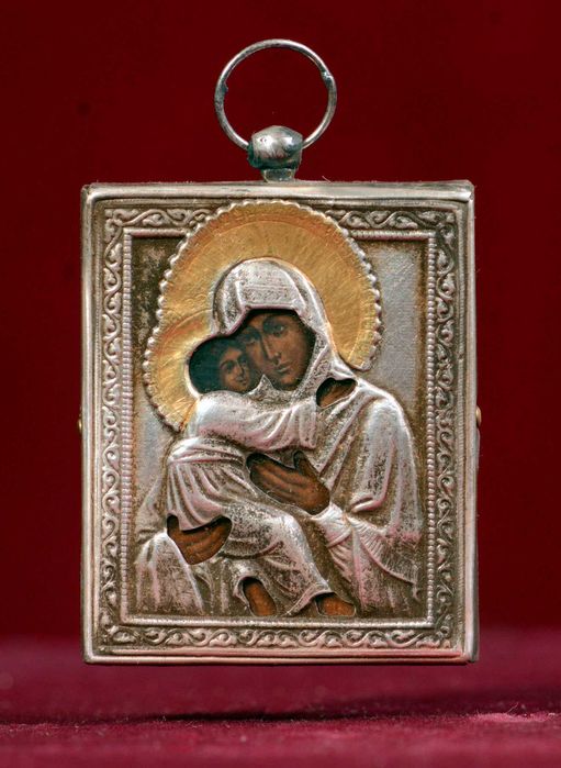 Ikona srebrna Madonna Wladimirska SREBRO Ag 925