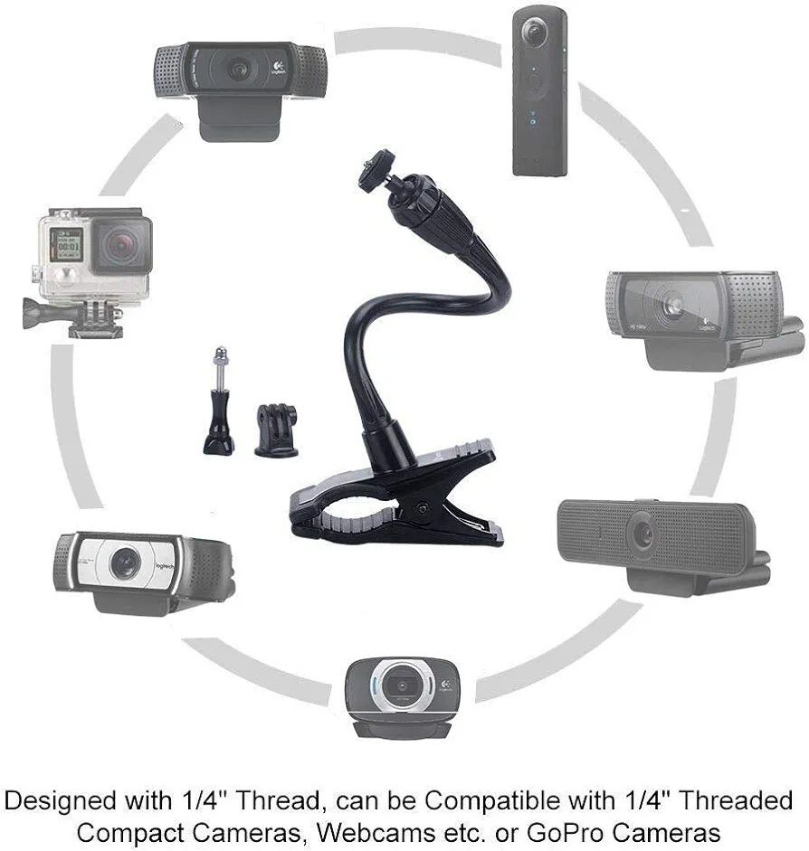 Uchwyt zacisk smatree elastyczny do kamery internetowej gwint 1/4 cal