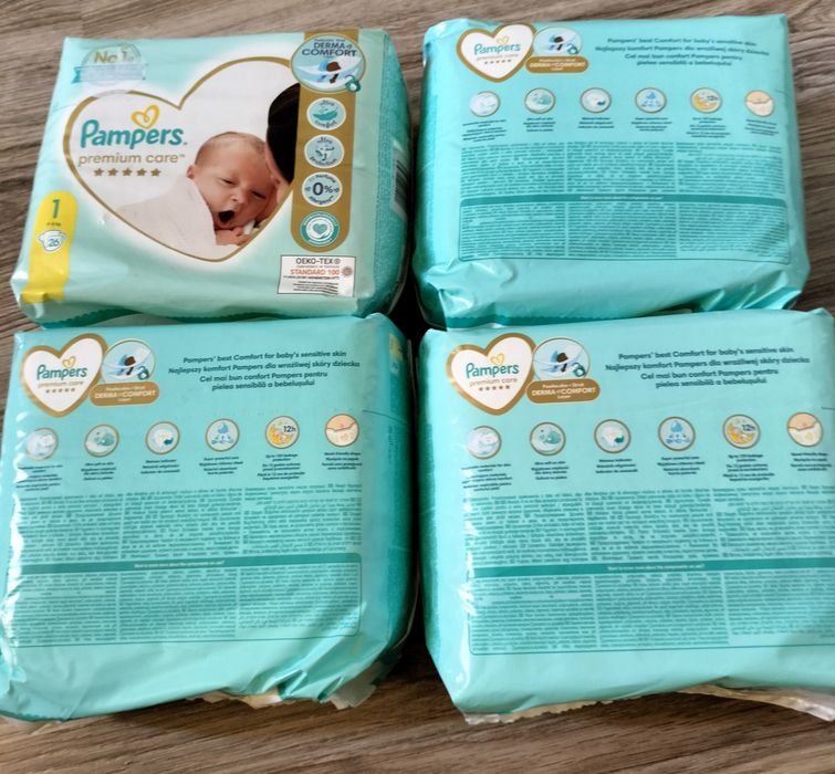 2 x Pampers premium care 1 Nie dada huggies