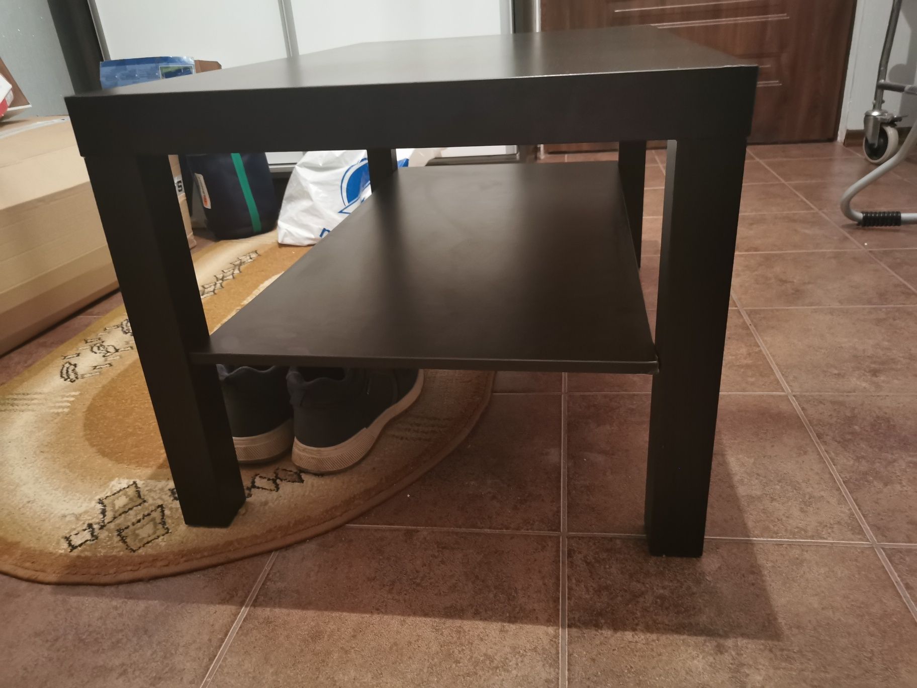 Stolik kawowy Lack Ikea 90x55 cm, czarnobrązowy