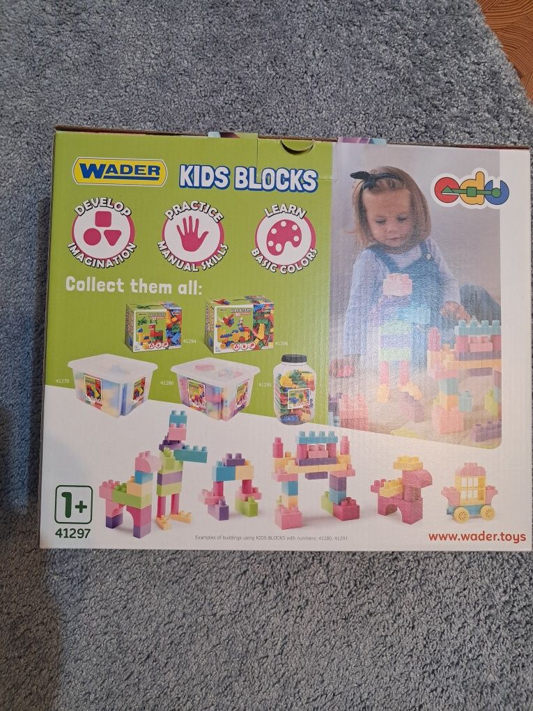 Klocki wader, 50 elementów, kids blocks jak nowe
