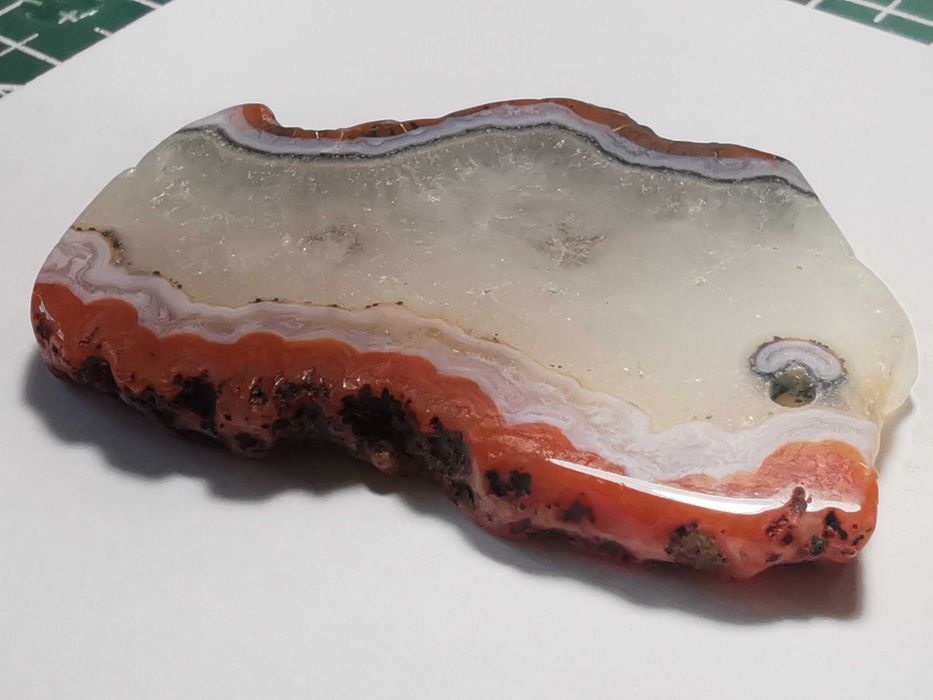 Agat - duża zawieszka, wisior, plaster wiercony