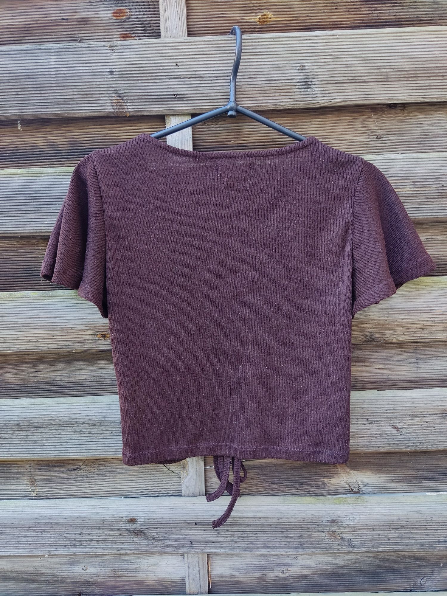 Koszulka crop top Reserved damska rozmiar M brązowa