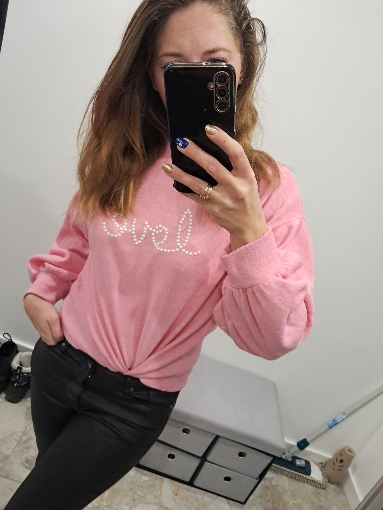 Rozowy sweter oversieze f&f  S M L rozowy neonowy